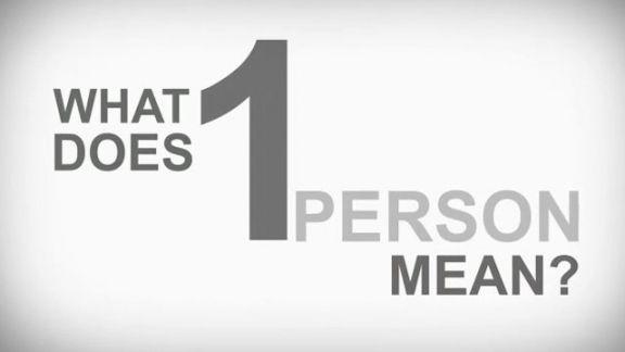 Mean Person Black and White Logo - One Person. Our Help is Yours (2014)