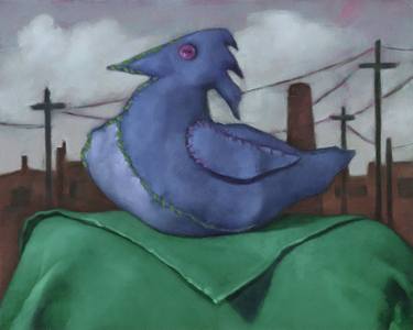 Blue Bird of Alexandria Logo - Odd Blue Bird Painting by Alexandria Levin | Saatchi Art