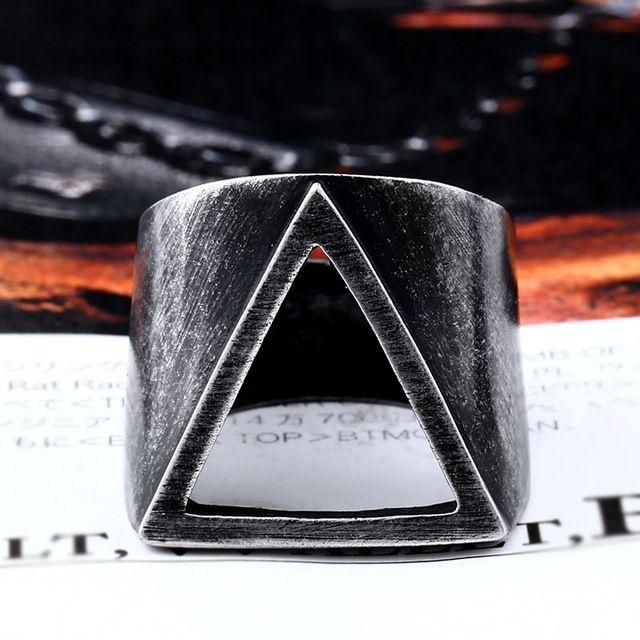 Hammer Triangle Logo - Stainless Steel Viking triangle Ring vintage Hammer retro punk ...