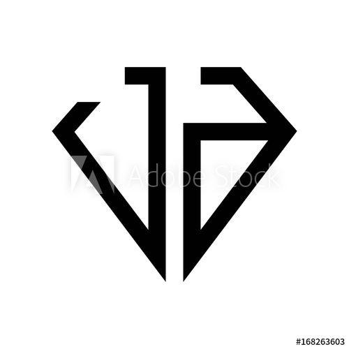 JD Logo - initial letters logo jd black monogram diamond pentagon shape - Buy ...