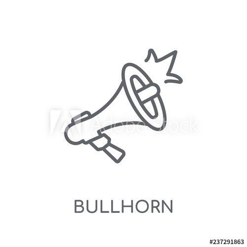 Bullhorn Logo - Bullhorn linear icon. Modern outline Bullhorn logo concept on white ...