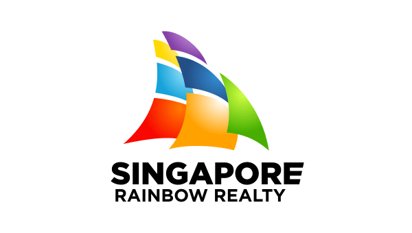 Rainbow Company Logo - Real estate agency logo Singapore Rainbow. Freelance logo designer