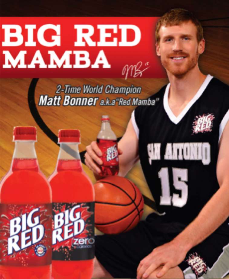 Red Mamba Logo - Spurs' 'Red Mamba' Matt Bonner signs on to endorse Big Red soda