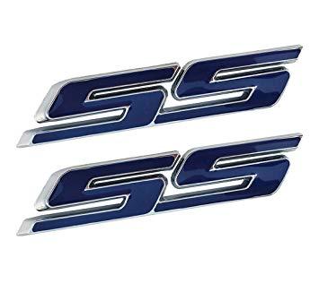 Camaro Car Logo - Amazon.com: 2 Pack SS Car Emblems, Chrome 3D Small Tilt Logo for ...