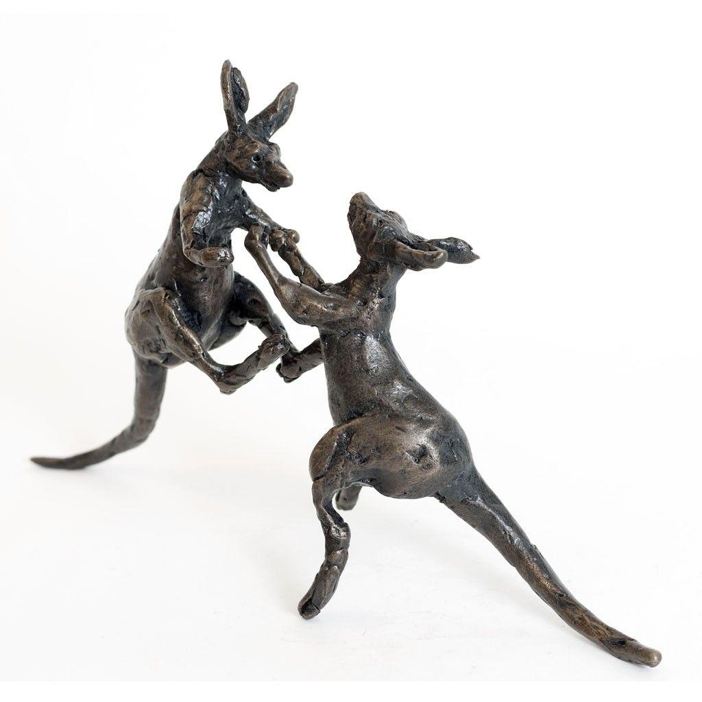 Bronze Kangaroo Logo - Bronze Kangaroo Sculpture: Boxing Kangaroos by Jonathan Sanders