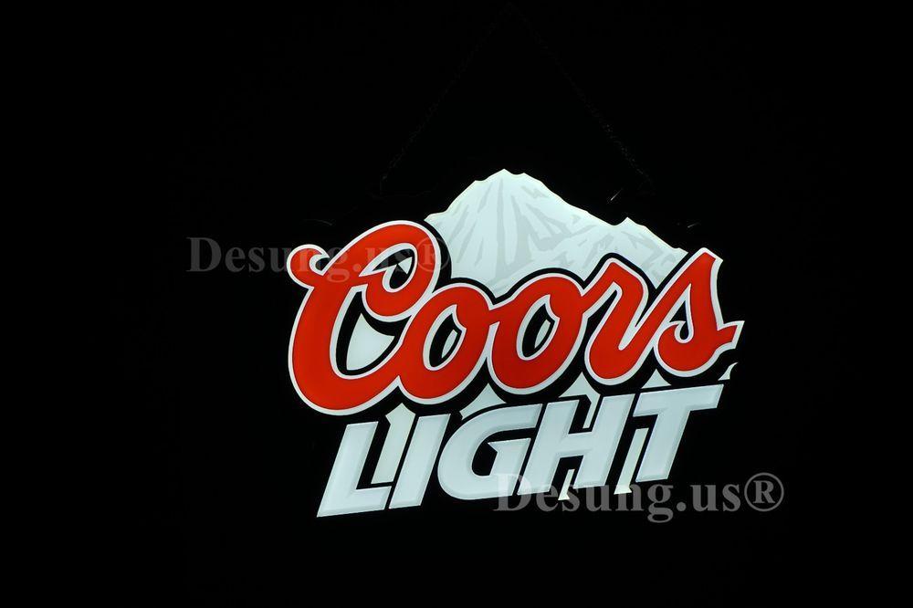 New Coors Light Mountain Logo - Rare New Coors Light Mountain Beer Lager LED 3D Neon Sign 17 Fast
