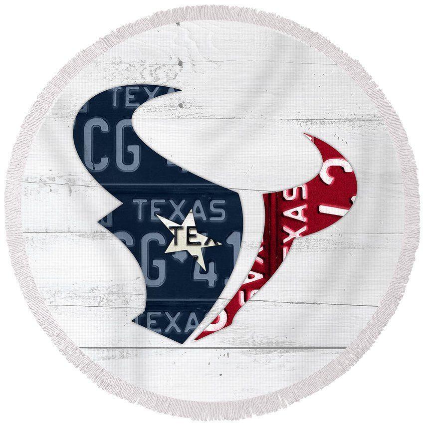 Texans Football Logo - Houston Texans Football Team Retro Logo Recycled Texas License Plate ...