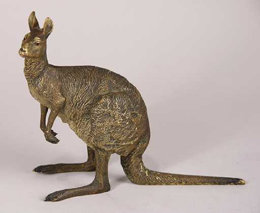 Bronze Kangaroo Logo - Austrian cold painted bronze kangaroo