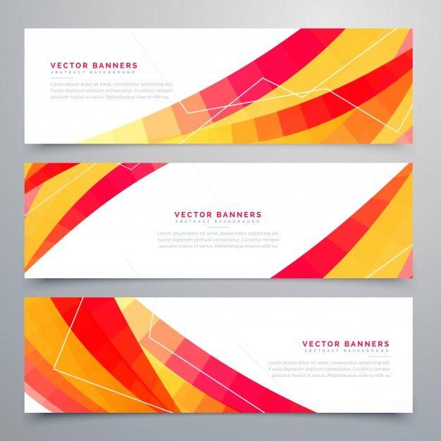 Yellow and Red Lines Logo - Abstract banners with yellow and red lines Vector | Free Download