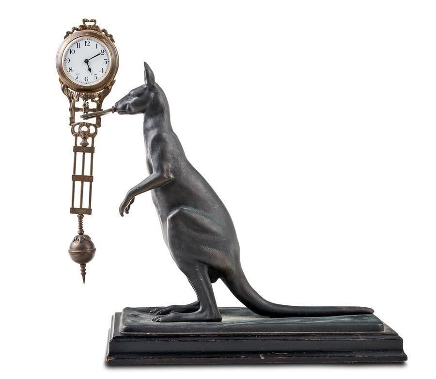 Bronze Kangaroo Logo - A bronze kangaroo mystery clock, Australia, 19th century, 30 cm ...