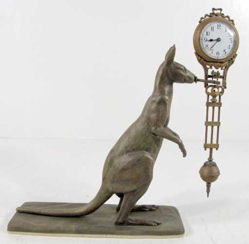 Bronze Kangaroo Logo - 240: Junghans Bronze Kangaroo Swinger Clock