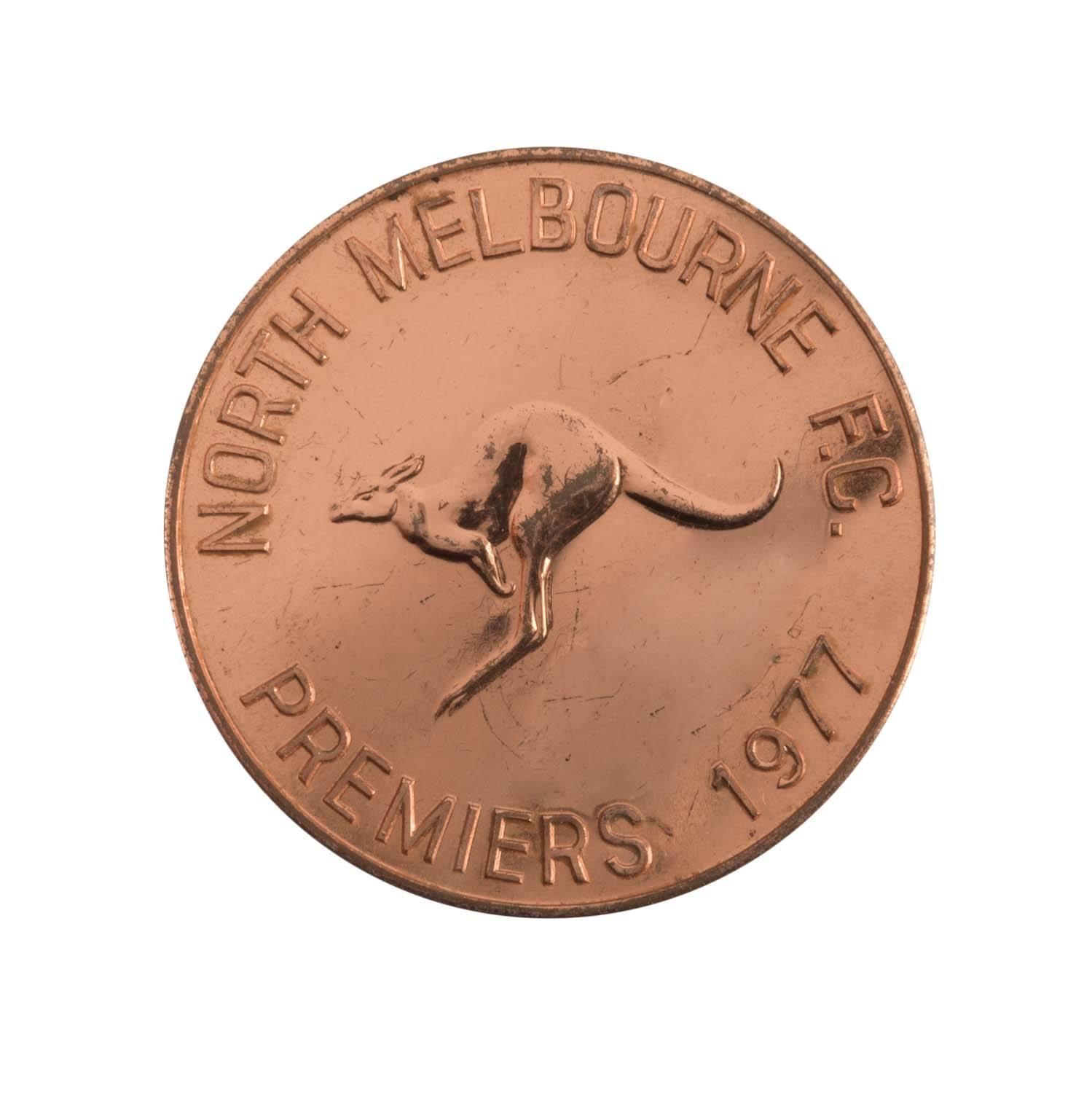 Bronze Kangaroo Logo - 1977 NORTH MELBOURNE PREMIERS MEDAL, bronze medal, 38mm diameter ...