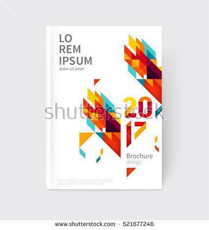 Yellow and Red Lines Logo - White modern business brochure, leaflet, flyer, cover template ...