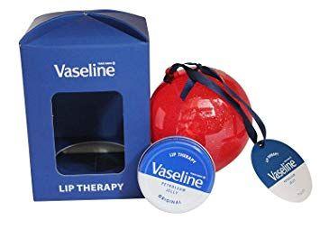 Vasoline and Blue Red Logo - Vaseline Lip Therapy Original Petroleum Jelly in Tin Can & Bauble