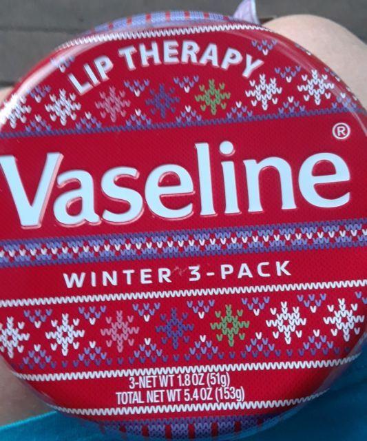 Vasoline and Blue Red Logo - Vaseline Lip Therapy Winter 3-pack in Red Sweater Tin Rosy Lips ...