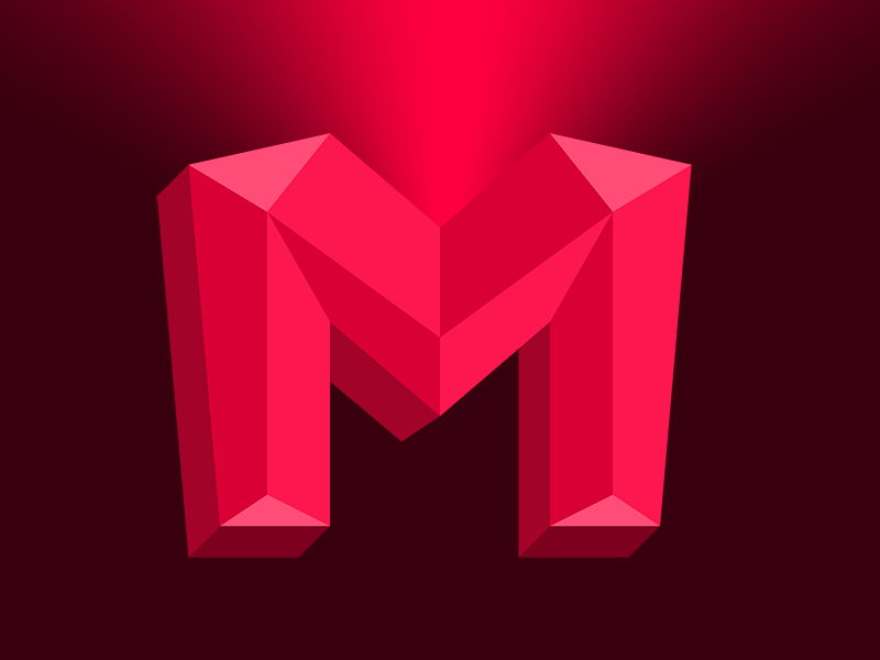 Red Letter M Logo - Red M letter logo 3D