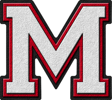 Red Letter M Logo - Presentation Alphabets: White & Cardinal Red Varsity Letter M
