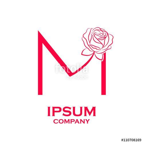 Red Letter M Logo - Letter M logo,Rose Flower Red, beauty and fashion logo