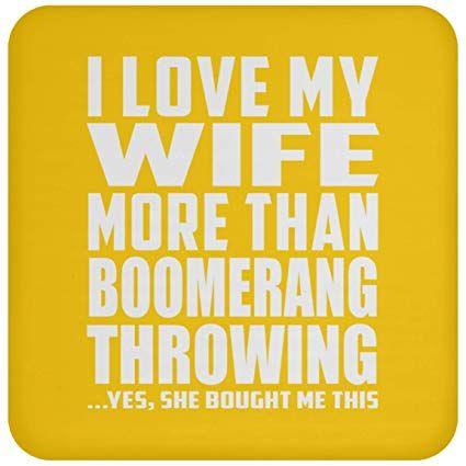 Athletic Orange Boomerang Logo - Amazon.com: Designsify I Love My Wife More Than Boomerang Throwing ...