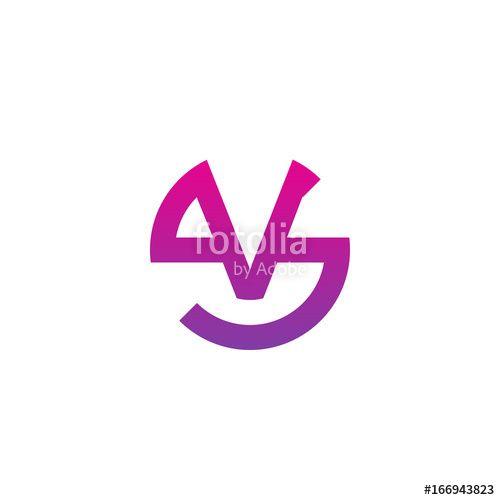 SV Circle Logo - Initial letter sv, vs, v inside s, linked line circle shape logo