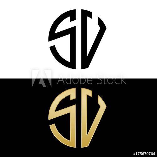 SV Circle Logo - sv initial logo circle shape vector black and gold this stock