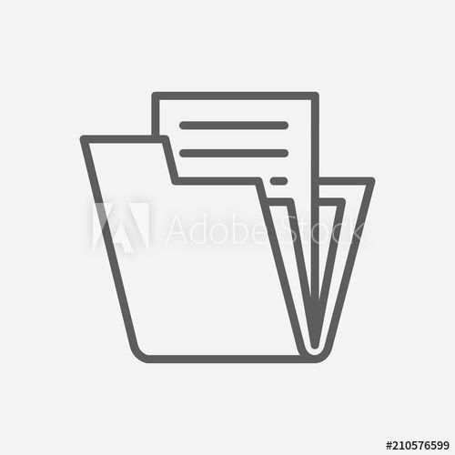 General Mobile App Logo - Document icon line symbol. Isolated vector illustration of icon sign ...