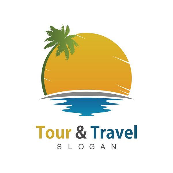 Tour Logo - Tour with travel beach logo vector free download