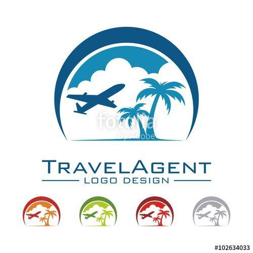 Tour Logo - Travel And Tour Logo, Plane, Palm, Land, Cloud, Crescent Design Logo