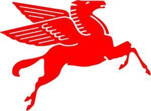 Mobil Flying Horse Logo - Mobil Pegasus Logo Vinyl Decal Sticker Style 1