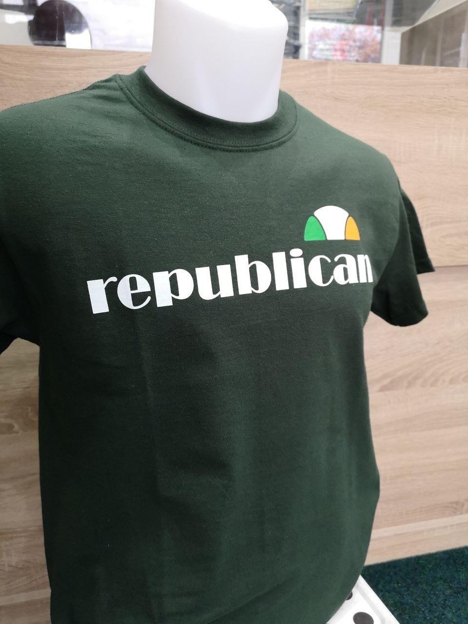 Bottle Green Logo - Irish Republican ellesse style bottle green t-shirt - Calton Books