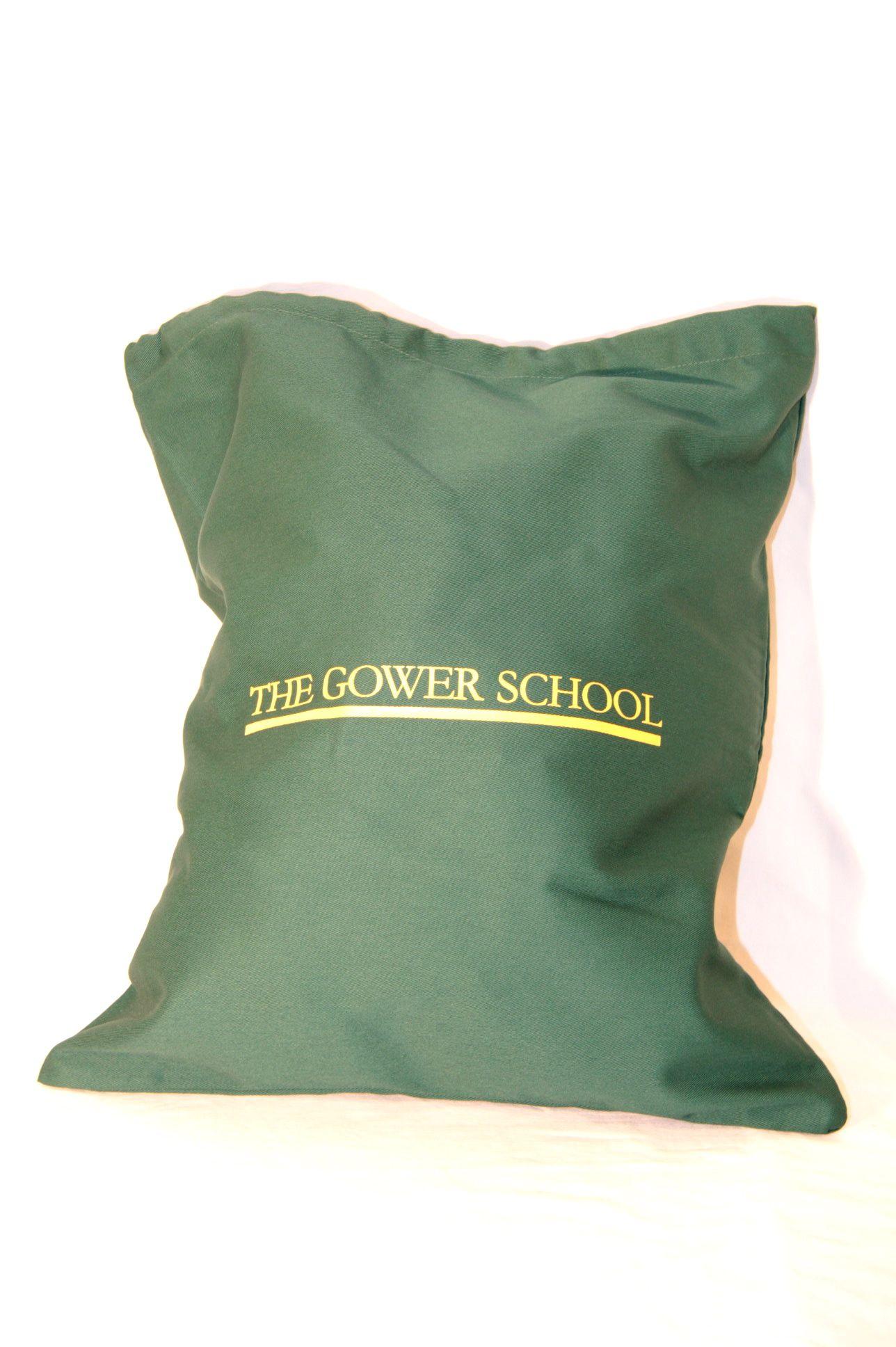 Bottle Green Logo - Bottle green linen bag with TGS logo. The Gower School