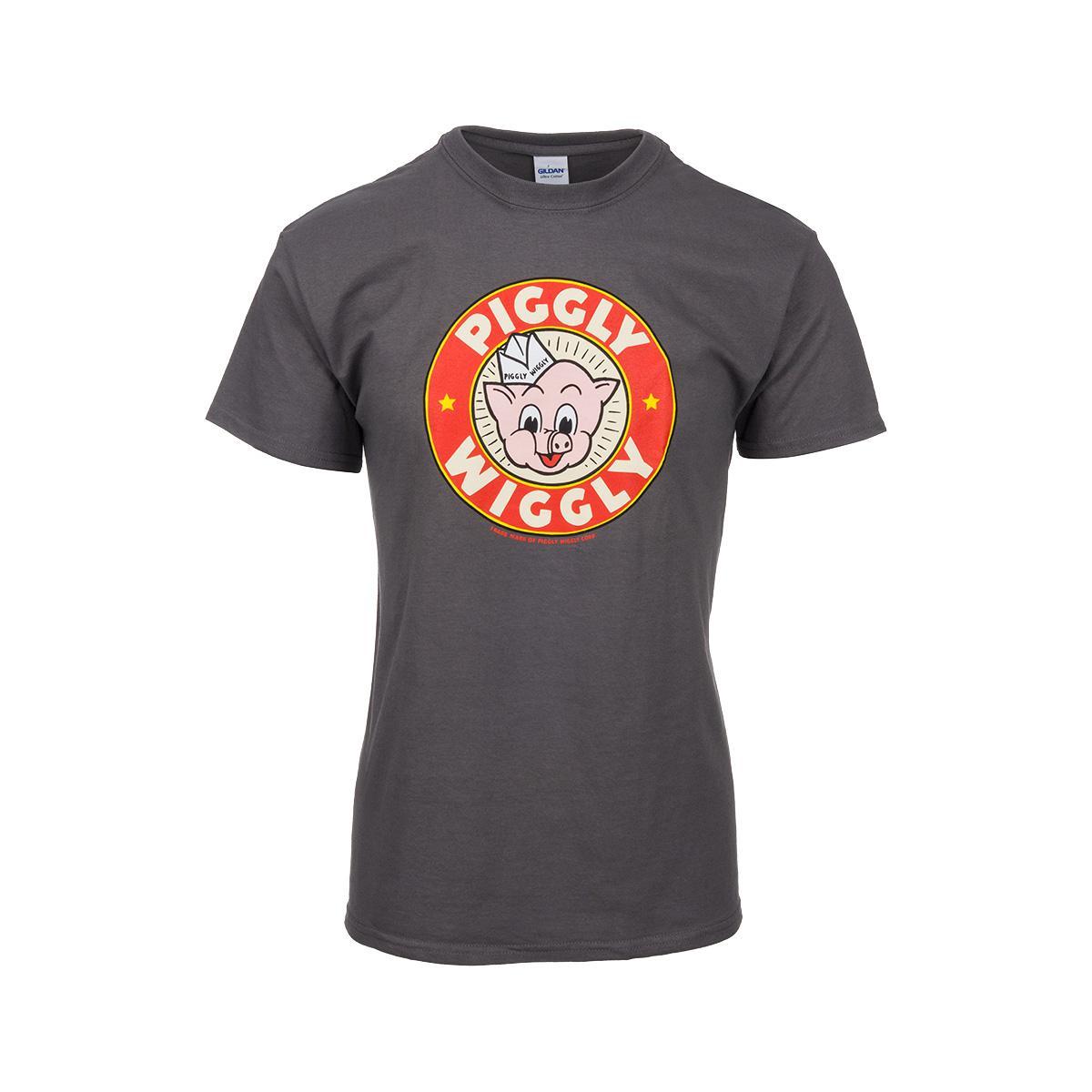 Grocery Store Starts with T Logo - WILDWOOD PRODUCTIONS | Piggly Wiggly Tee - Charcoal Logo