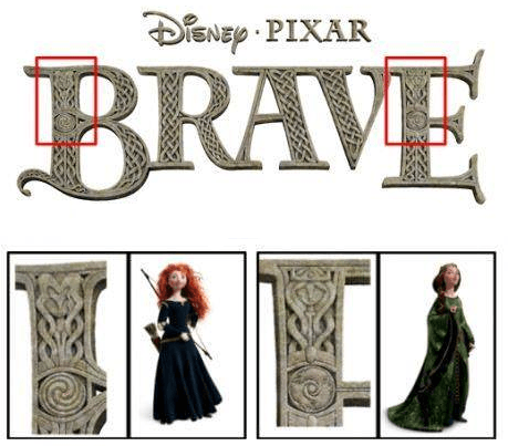 Disney Brave Logo - Brave (2012), you can spot Merida and Elinor hidden in the logo - Imgur