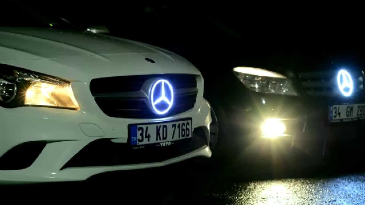 Mercedes Lit Logo - Mercedes Lighted Logo ( Emblem ) - YouTube