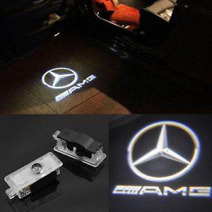 Mercedes Lit Logo - 2pcs Benz AMG Logo LED Laser Projector Door Light For Mercedes Benz