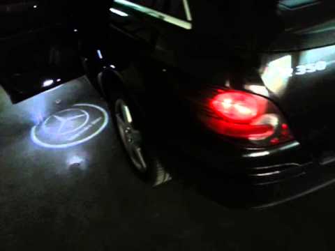 Mercedes Lit Logo - Nieuw led logo shadow light R klasse Mercedes Benz - YouTube