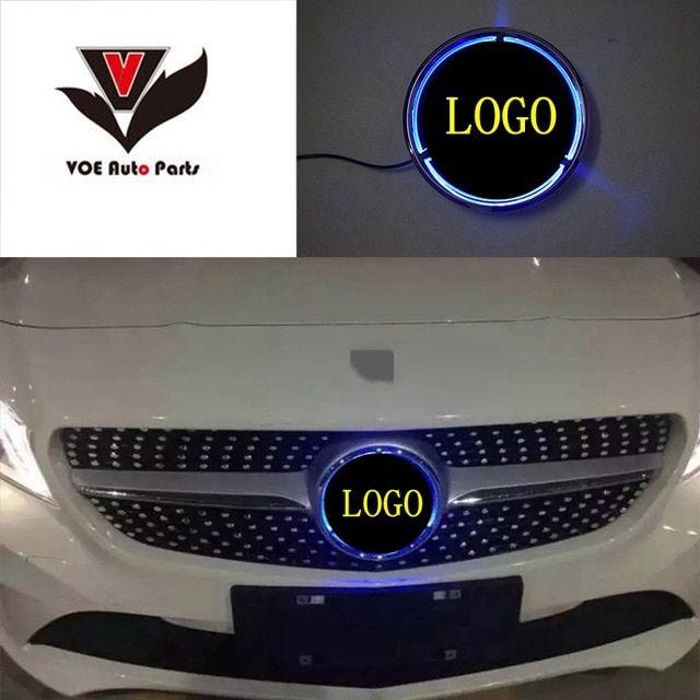 Mercedes Lit Logo - LED Star Illuminated Front Light Logo Car Front Grill Grille Star ...