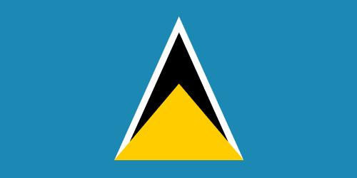 Blue and Black with Triangle Logo - Flag of Saint Lucia