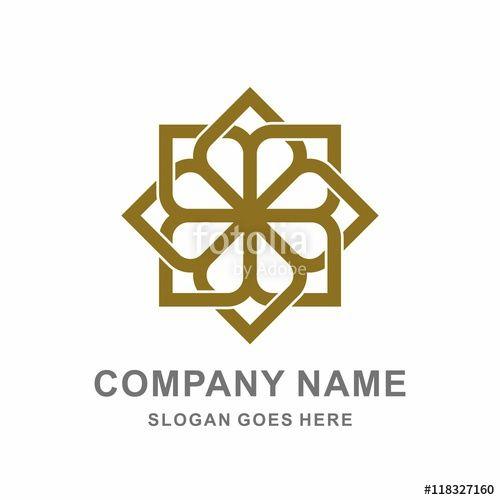 Flower Vector for Logo - Geometric Morocco Ornament Interior Decoration Square Flower Vector