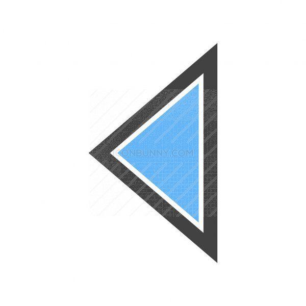 Blue and Black with Triangle Logo - Triangle Arrow Left Blue Black Icon - IconBunny