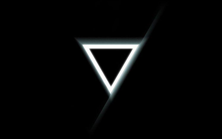 Blue and Black with Triangle Logo - minimalism, Triangle, Glowing, Black background HD Wallpapers ...