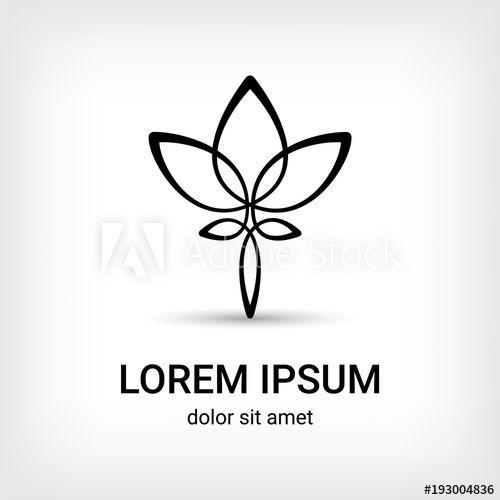Flower Vector for Logo - lotus vector logo design template, minimal line flower icon, floral ...