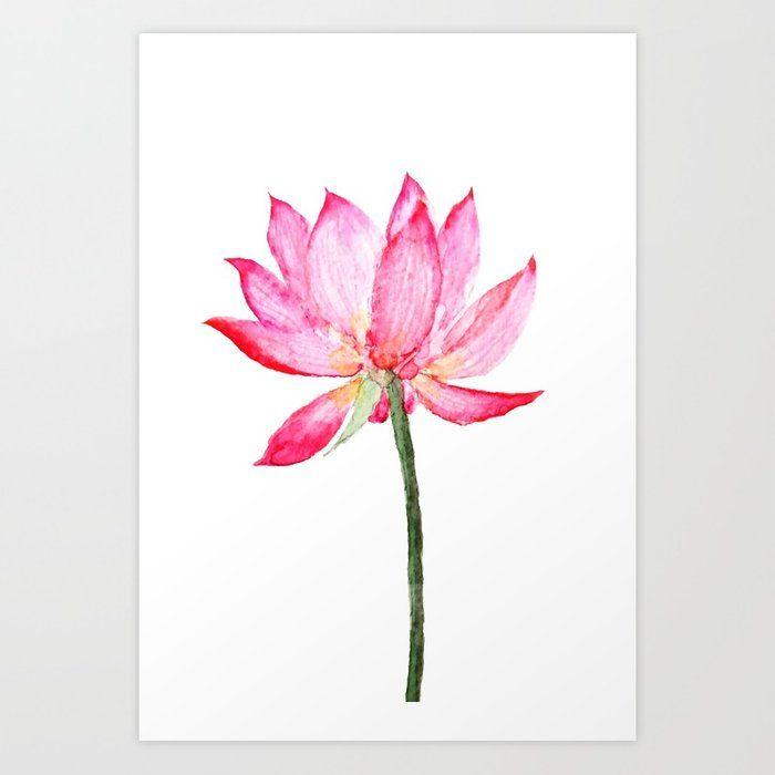 Pink Lotus Flower Logo - pink lotus flower Art Print by colorandcolor | Society6