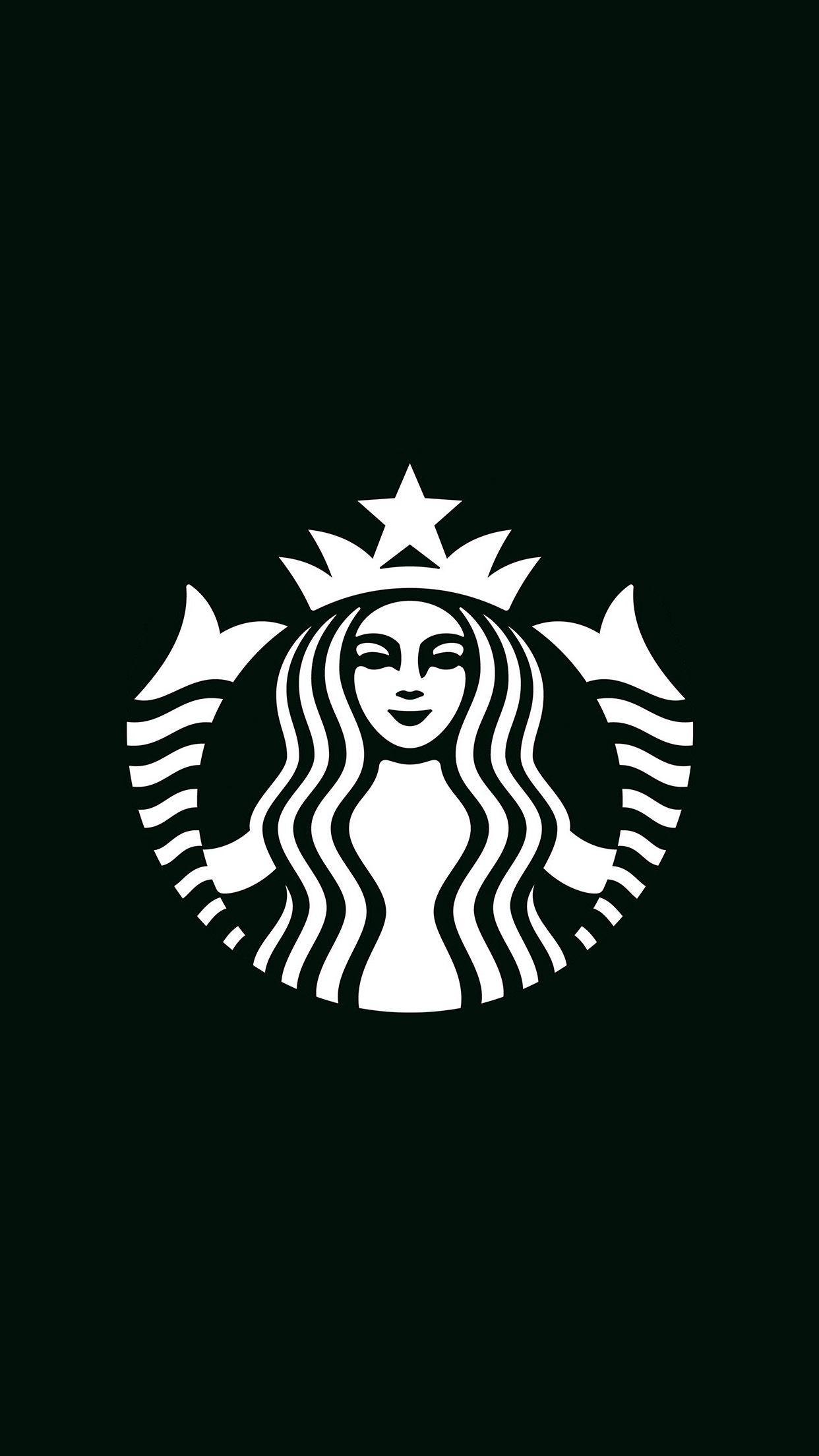 Black Starbucks Logo - iPhone6papers.com | iPhone 6 wallpaper | ax30-starbucks-logo-dark-bw ...