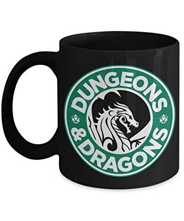 Black Starbucks Logo - Amazon.com: Dungeons and Dragons Coffee Starbucks Logo Parody Black ...
