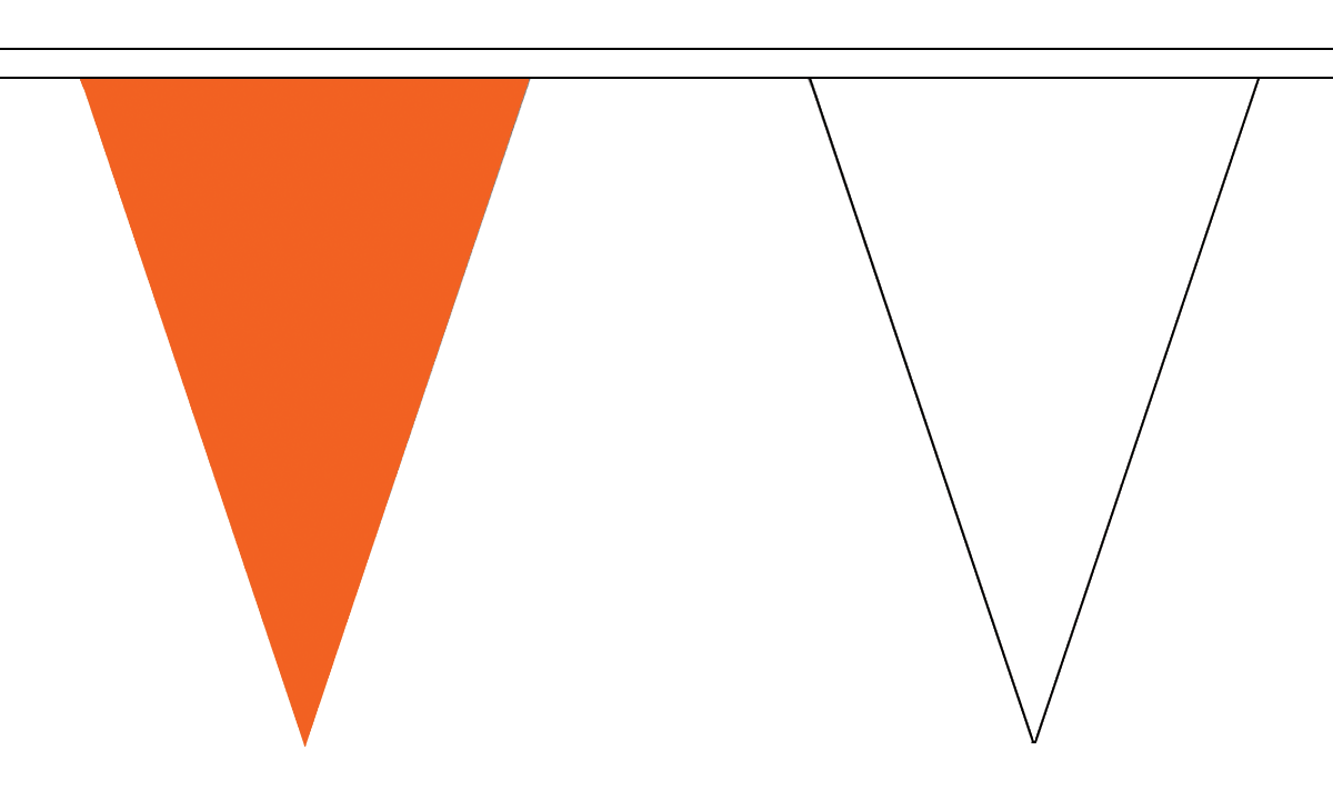 Orange and White Triangle Logo - Orange and White Triangle Bunting (Small)