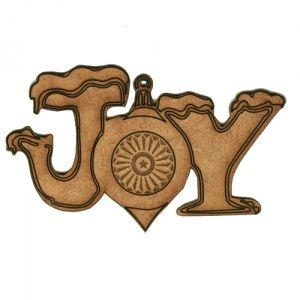 Wood Shape Logo - Joy Bauble - MDF Christmas Wood Shape