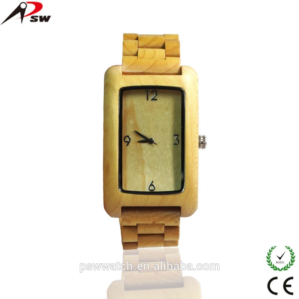 Wood Shape Logo - Mens Watches Top Brand Square Shape Logo Printed Wood Watches Men ...