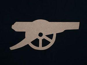 Wood Shape Logo - MDF Arsenal FC Cannon Logo unpainted wood craft shape plaque blank