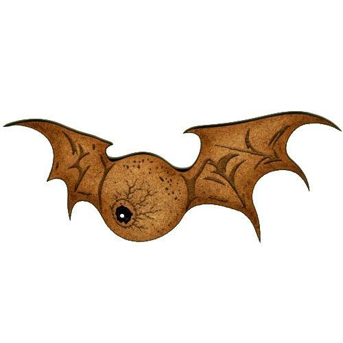 Wood Shape Logo - Flying Eyeball with Bat Wings Style 3 - MDF Wood Shape